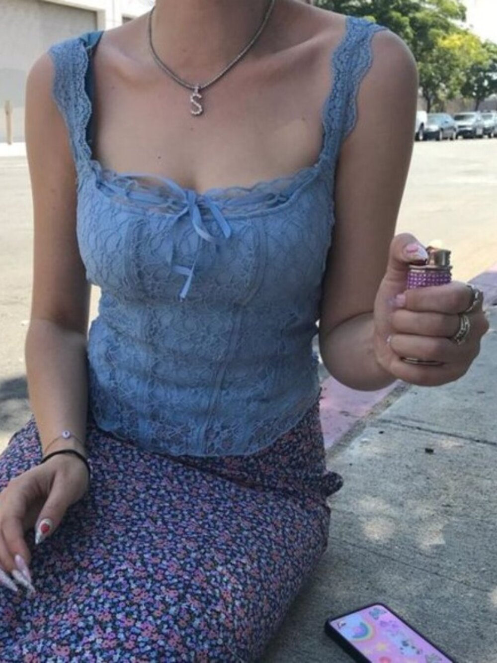 UNIF Melody lacy bustier style camisole top